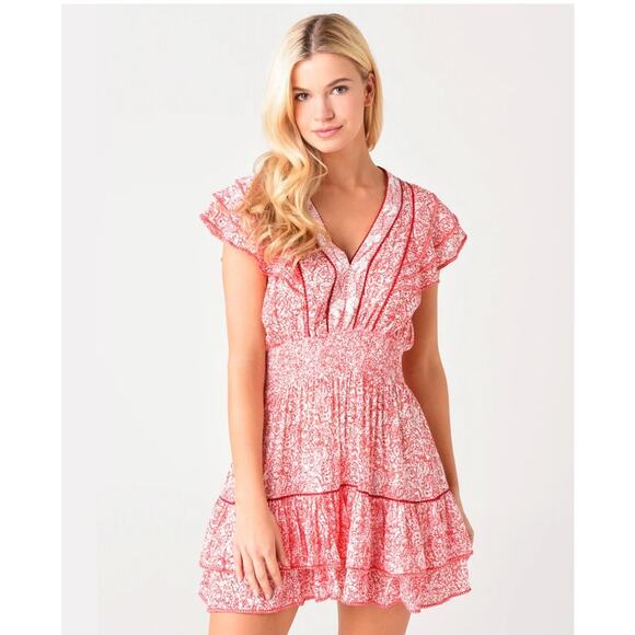 Poupette St. Barth Camila Ruffled Mini Dress - Picture 1 of 12